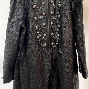 Spirit Halloween XL Men’s Hooded Skeleton with Bone & Chains Trench Coat